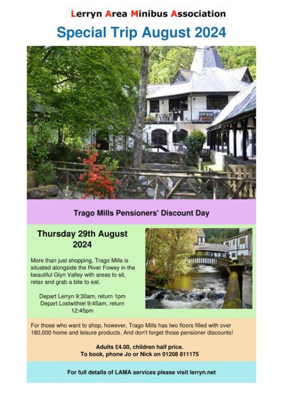 LAMA Special Trip to Trago Mills Pensioners' Discount Day